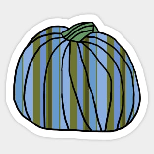 Halloween Horror Pumpkin Blue Green Stripes Sticker